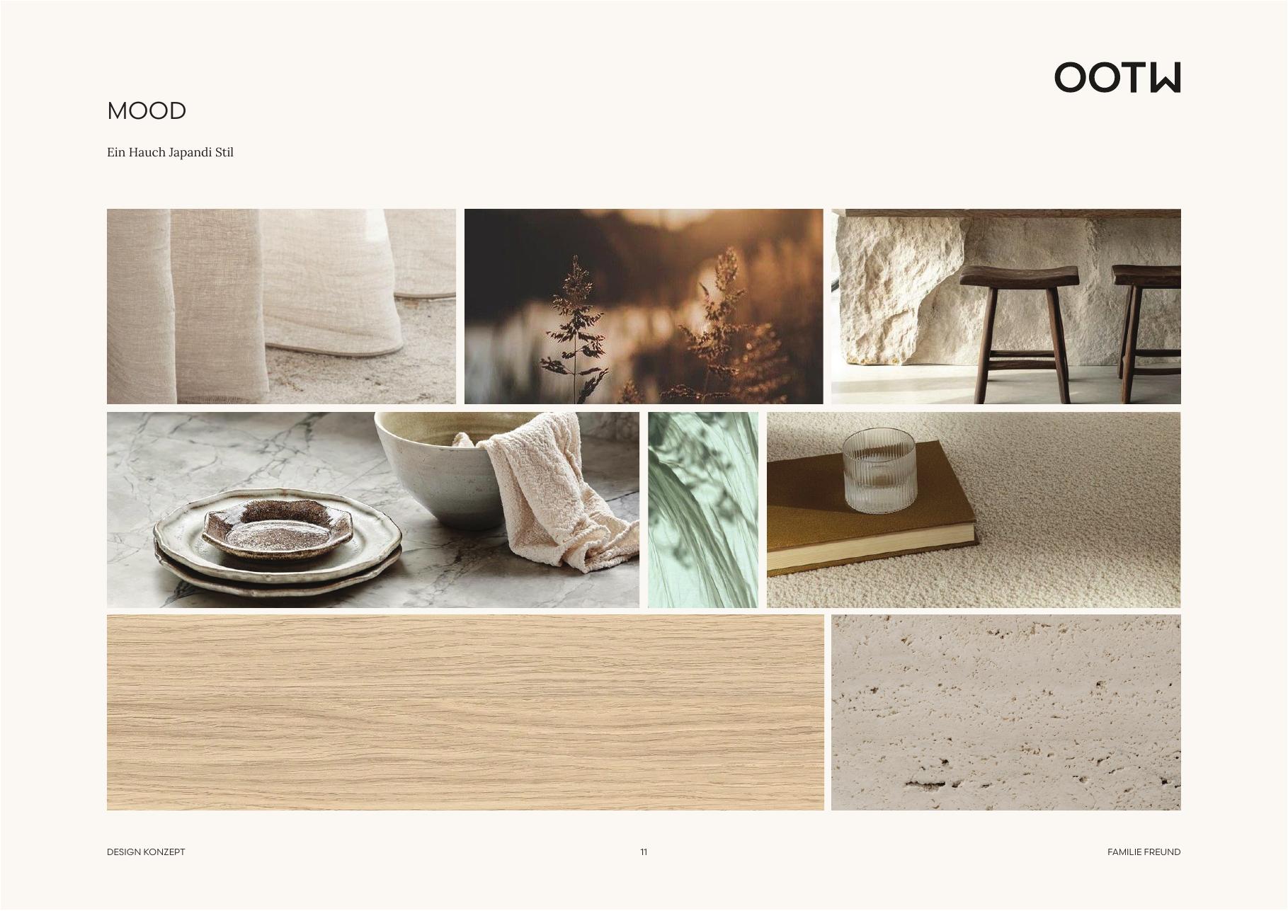 Moodboard mit natürlichen Materialien